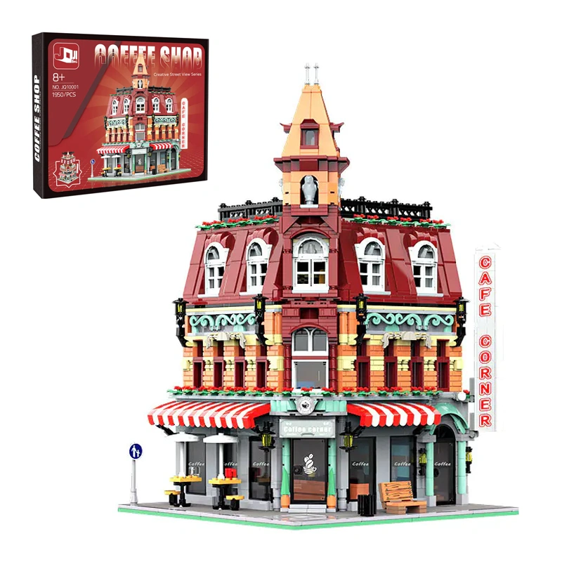 [Mini Micro Bricks] JiQing JQ10001 Corner Coffee Shop Modular Buildings