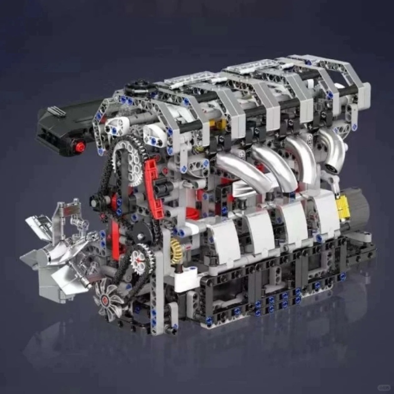 [With Motor] Mould King 10087 Inline four cylinder (L4) gasoline engine Technic