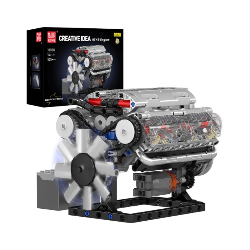 [With Motor] Mould King 10088 V-Type 8-Cylinder Engine Technic