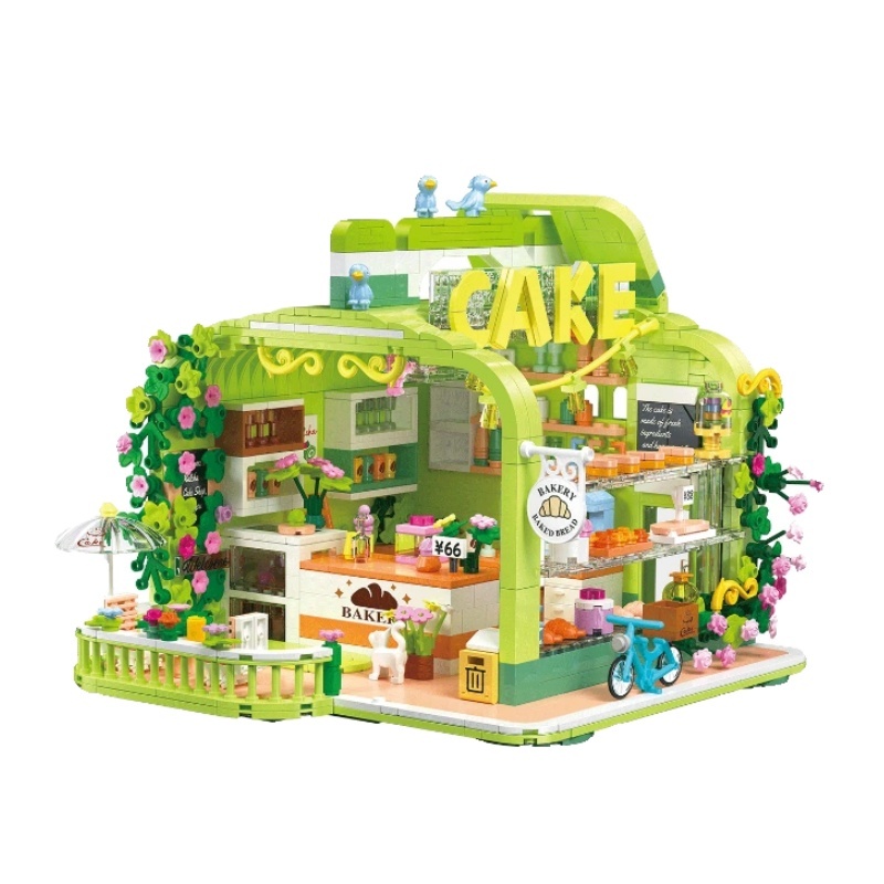 [Mini Micro Bricks] ZHEGAO 612009 Chunyun Cake Shop Modular Buildings