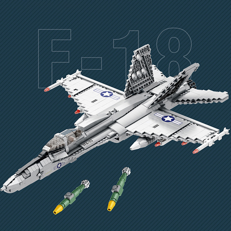 Reobrix 33022 F-18 Carrier Based Fighter Jet Military