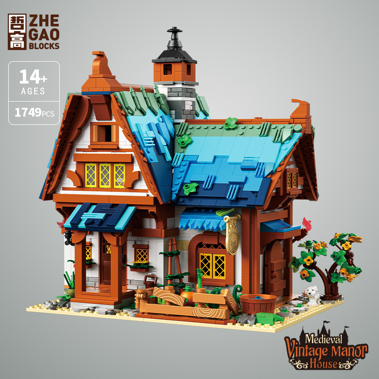 [Mini Micro Bricks] ZHEGAO 613010 Medieval Vintage Manor House Modular Buildings