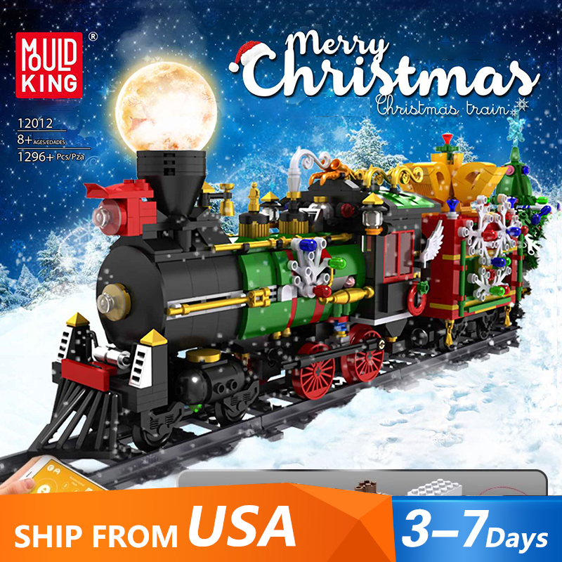 [With Motor] Mould King 12012 Christmas Train Other US Warehouse Express