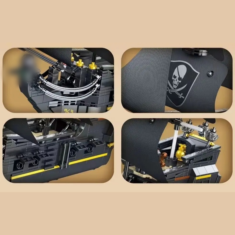LEGO MOC GAOMISI T2073 Black Pearl Pirate Ship Technic