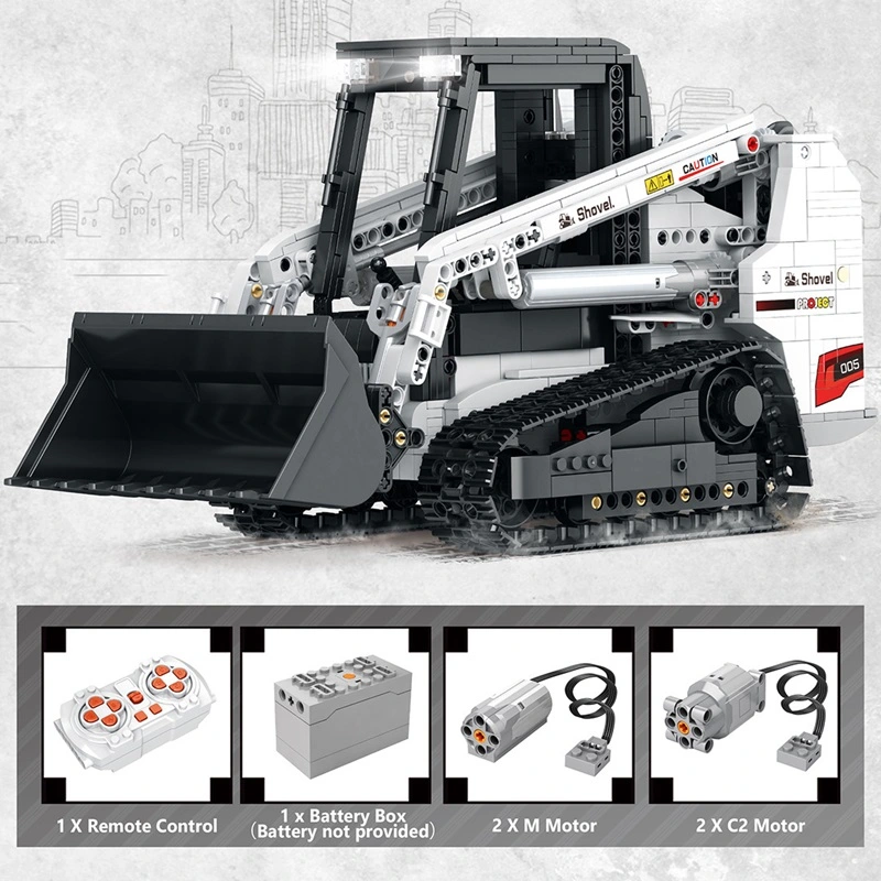 [With Motor] Reobrix 22004 Bobcat Skid Steer Loader Technic