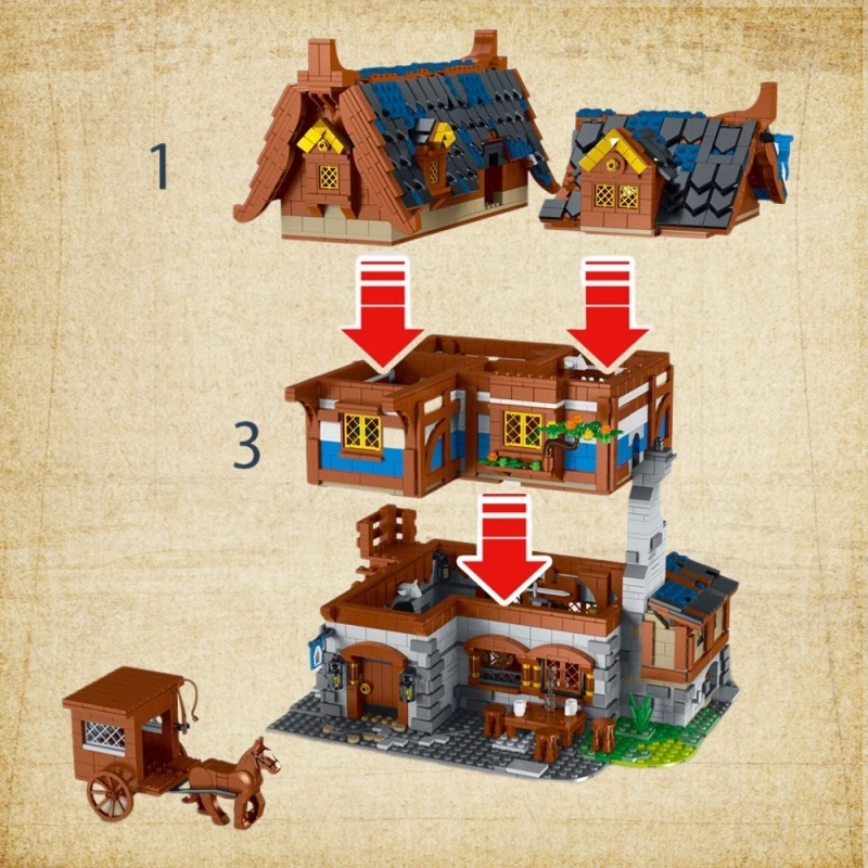 XMORK 033002 Medieval tavern Modular Buildings Creator