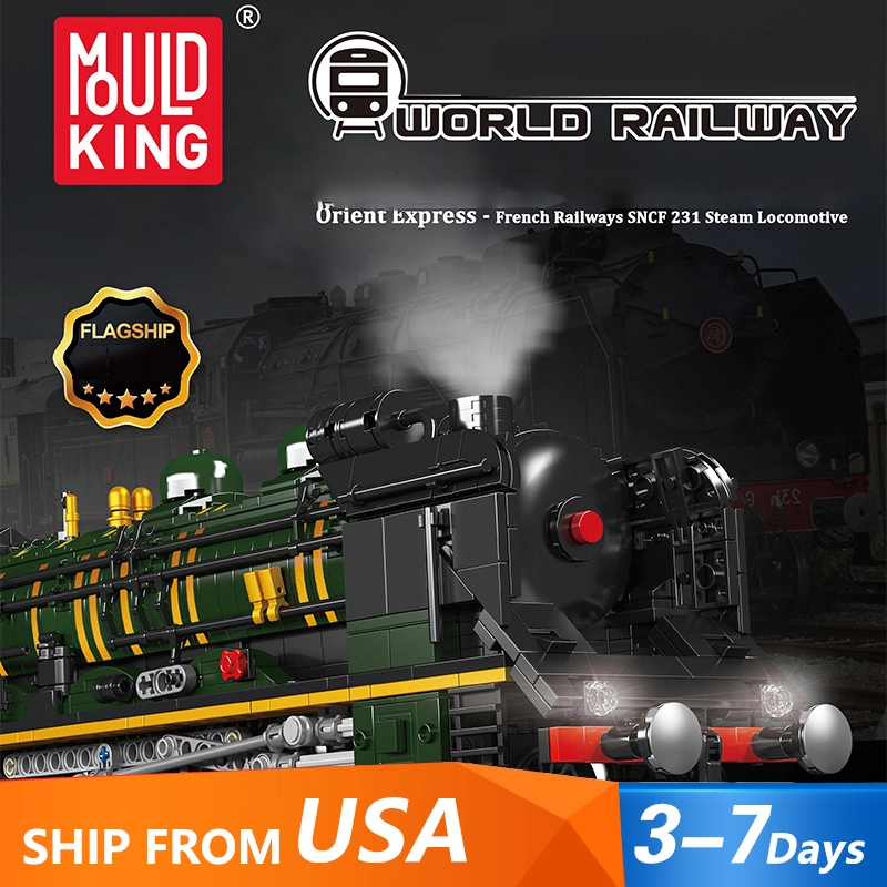 [Pre-sale] [With Motor] MouldKing 12025 Orient Express-French Railways SNCF 231 Steam Locomotive Train City US Warehouse Express