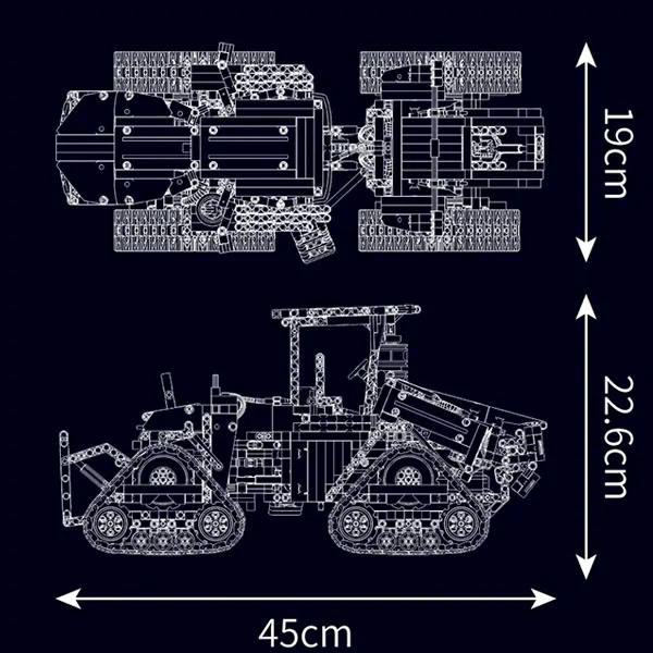 [With Motor] MouldKing 18020 Pneumatic Crawler Tractor Technic
