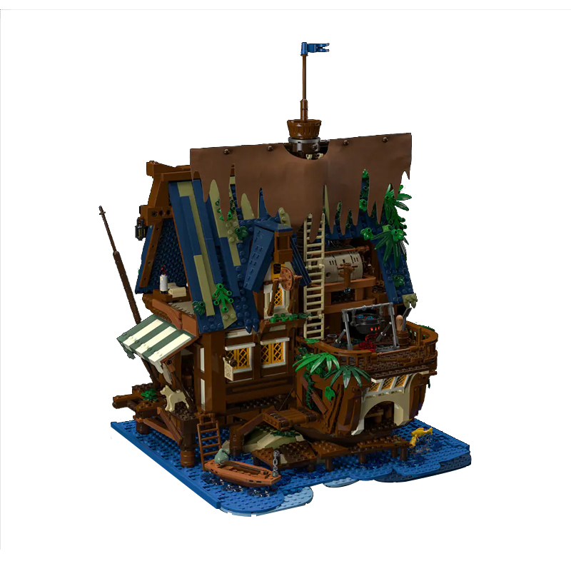 FunWhole F9011 Creator Expert Medieval Pier Tavern Building Blocks 2143±pcs Bricks from China.