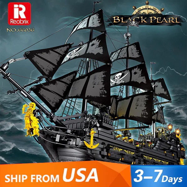 [Pre-sale] Reobrix 66036 Black Pearl Pirate Ship Technic US Warehouse Express