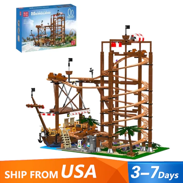 [Pre-sale] [With Motor] [With Original Box] MouldKing 11013 Double Helix Roller Coaster Creator Expert US Warehouse Express