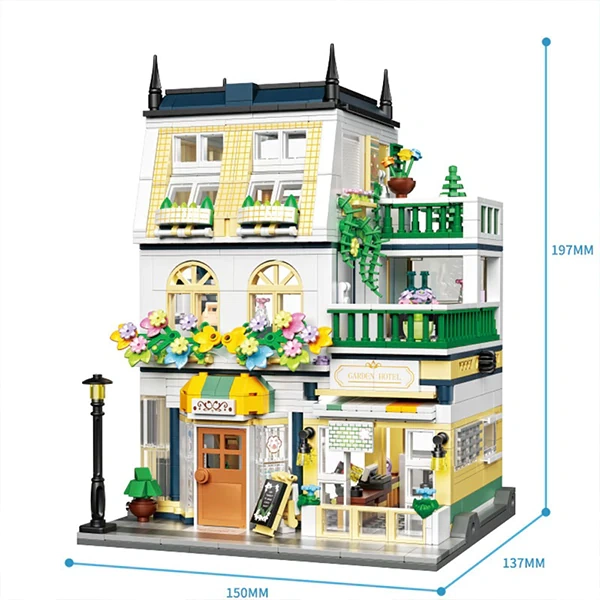 [Mini Micro Bricks] ZHEGAO 613031 Flower Manor Modular Buildings