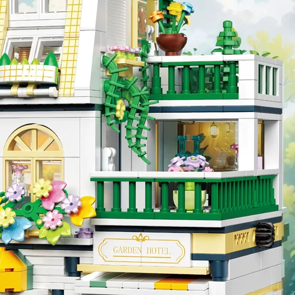 [Mini Micro Bricks] ZHEGAO 613031 Flower Manor Modular Buildings