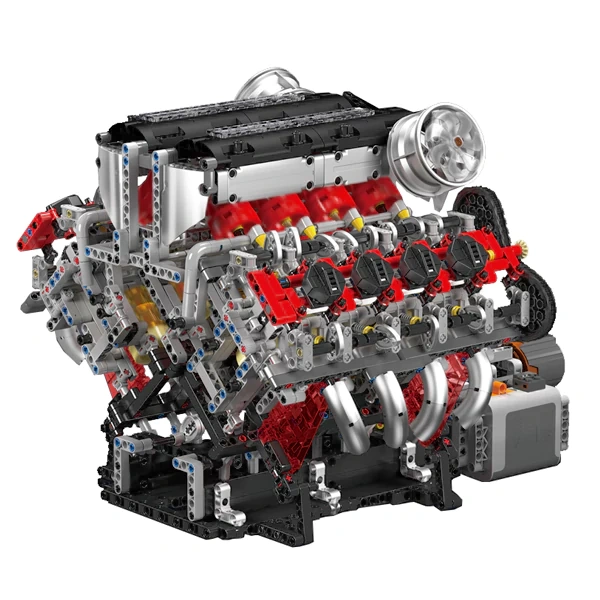 [With Motor]  MouldKing 10130 F488 Supercar V8 Engine Technic