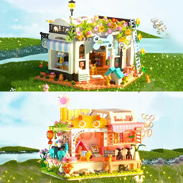 [Mini Micro Bricks] ZHEGAO Pet House Series Modular Buildings
