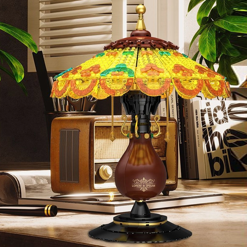 {Mini Micro Bricks} {With Light} ZHEGAO 00398 Creator Table Lamp Building Blocks 804±pcs Bricks from China.