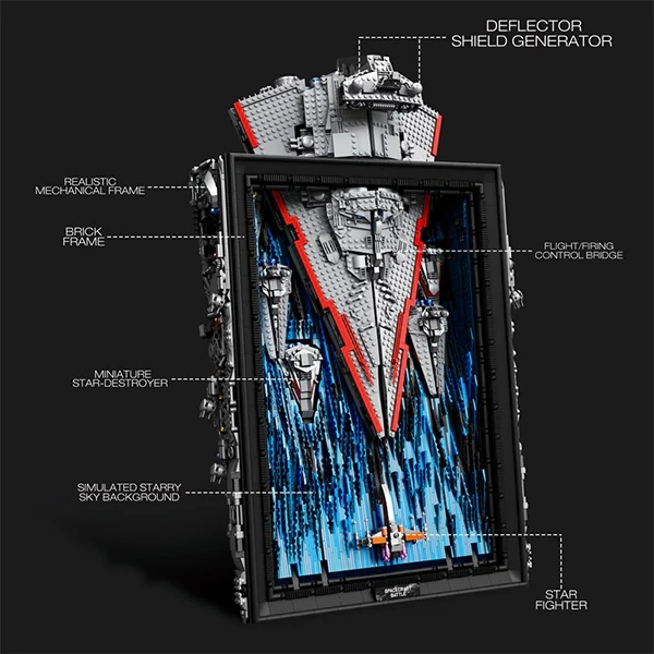 [Pre-Sale] ReoBrix 99007 Star Revenge Spacecraft Battle 3D Mural Movie