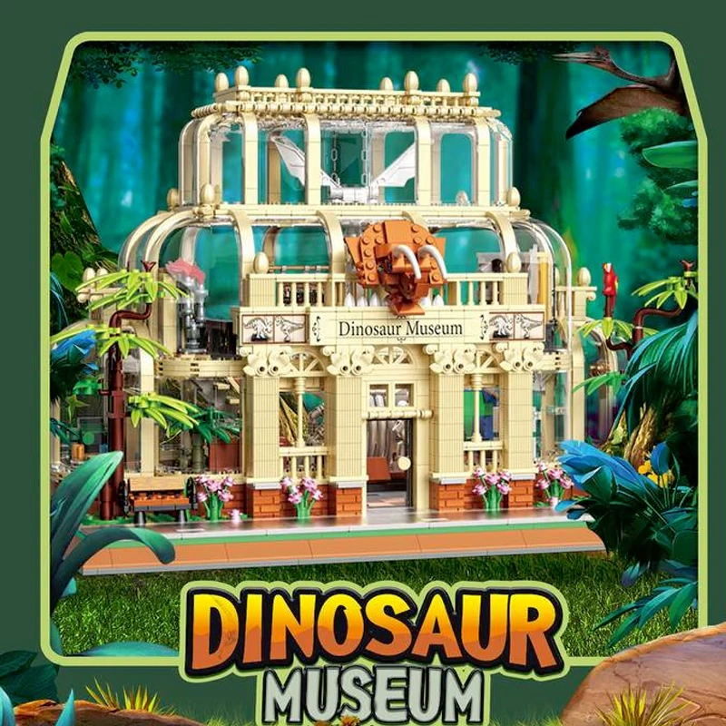 [Mini Micro Bricks] ZHEGAO 613000 Dinosaur Museum Modular Buildings