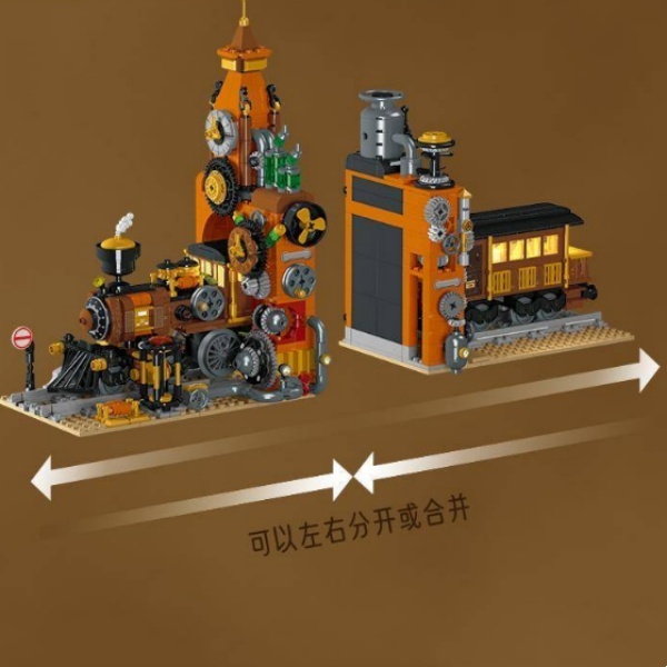 [Pre-sale] XMORK 028005 Steampunk Train Bookend Creator Expert
