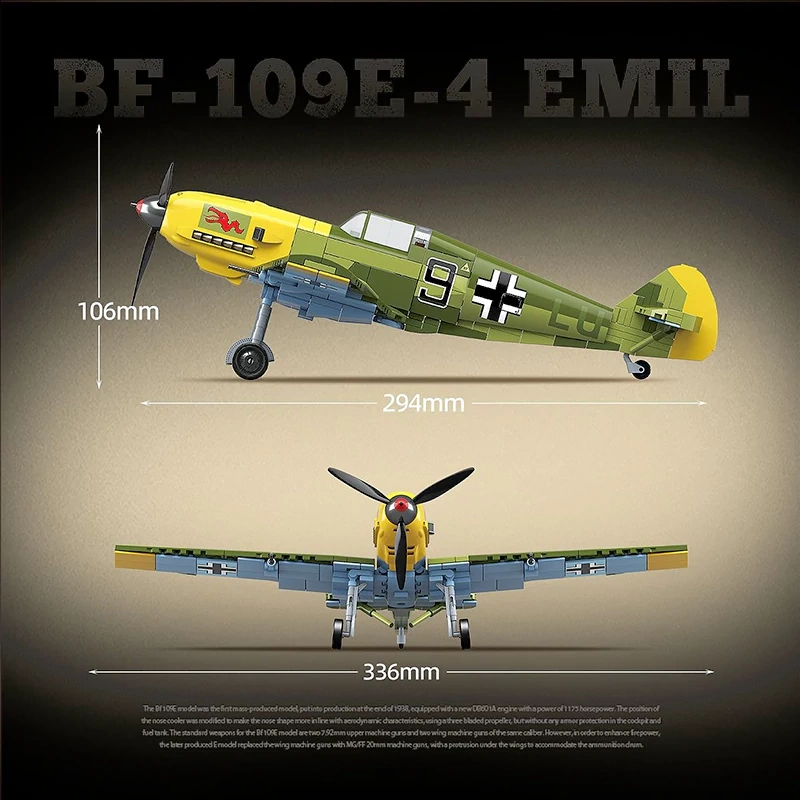 [Pre-sale] QUANGUAN 100288 Messerschmitt BF-109 E-4 Emil Military