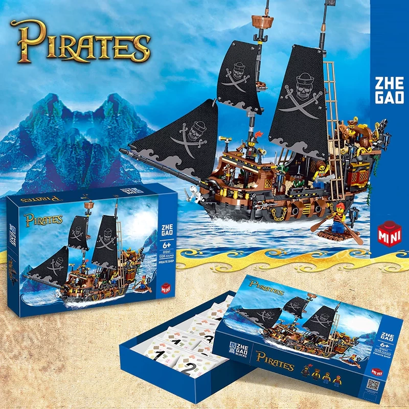 [Mini Micro Bricks] ZHEGAO 01041 Priate Ship Historical