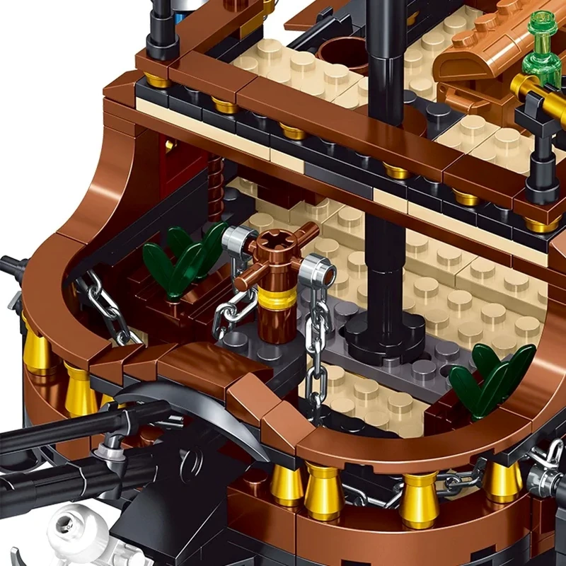 Mini Micro Bricks] ZHEGAO 01041 Priate Ship Historical US