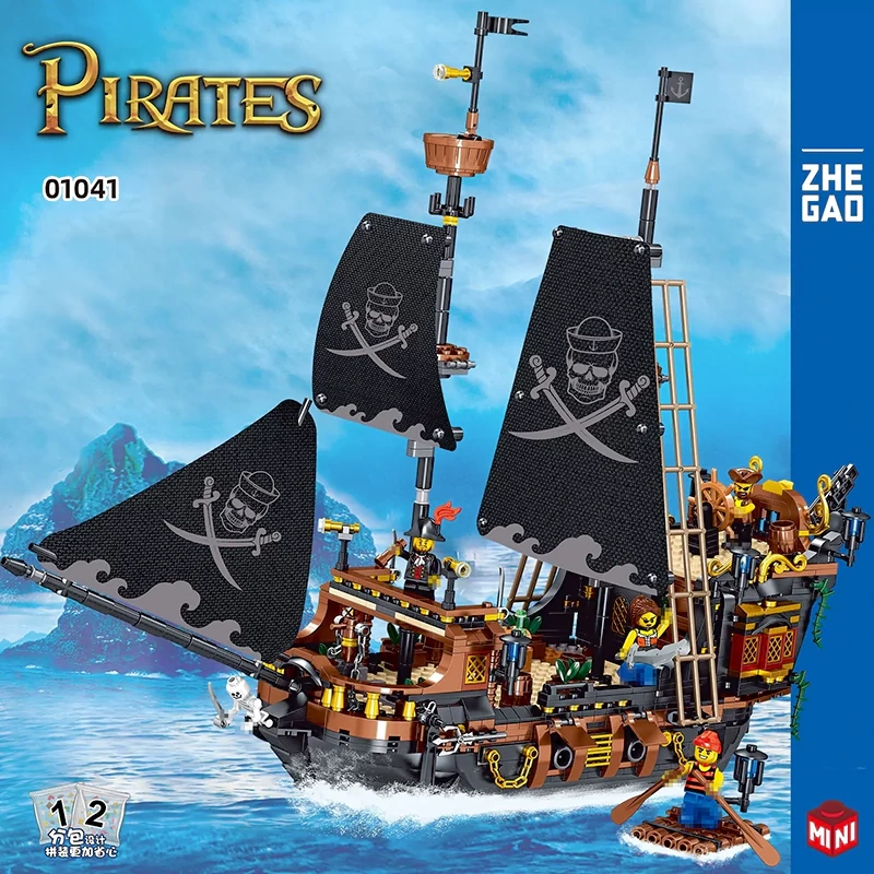 [Mini Micro Bricks] ZHEGAO 01041 Priate Ship Historical