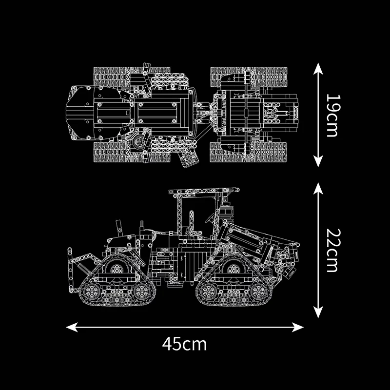 [With Motor] MouldKing 18020S Pneumatic Crawler Tractor Technic