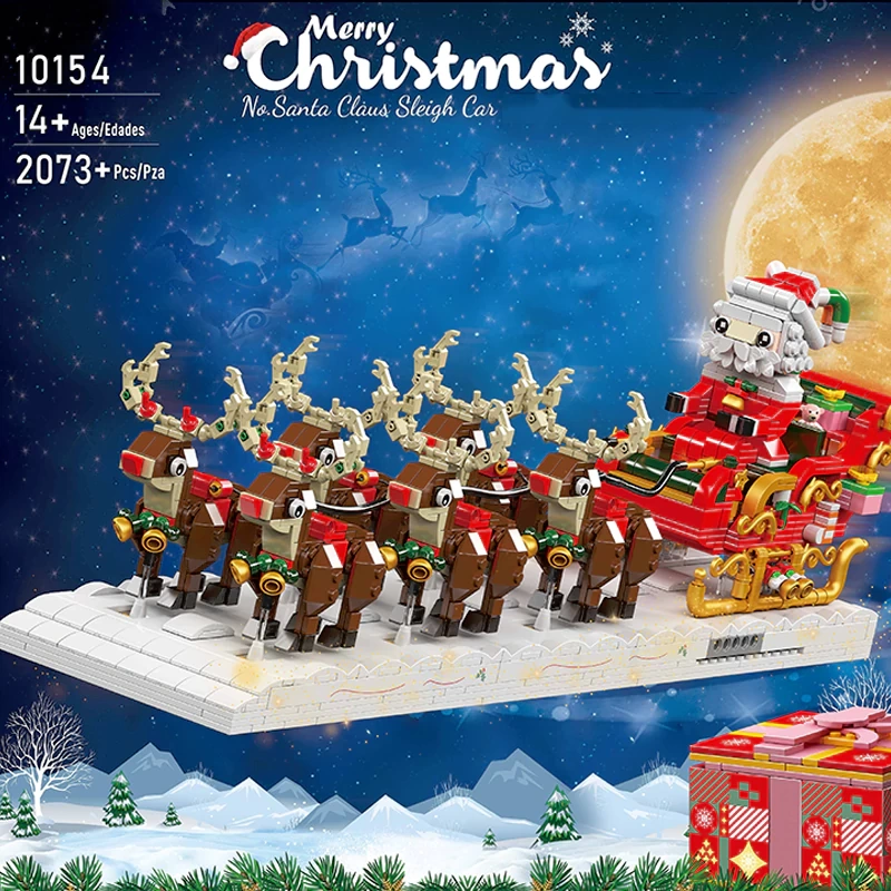[With Motor] MouldKing 10154 Santa Claus Sleigh Car Christmas