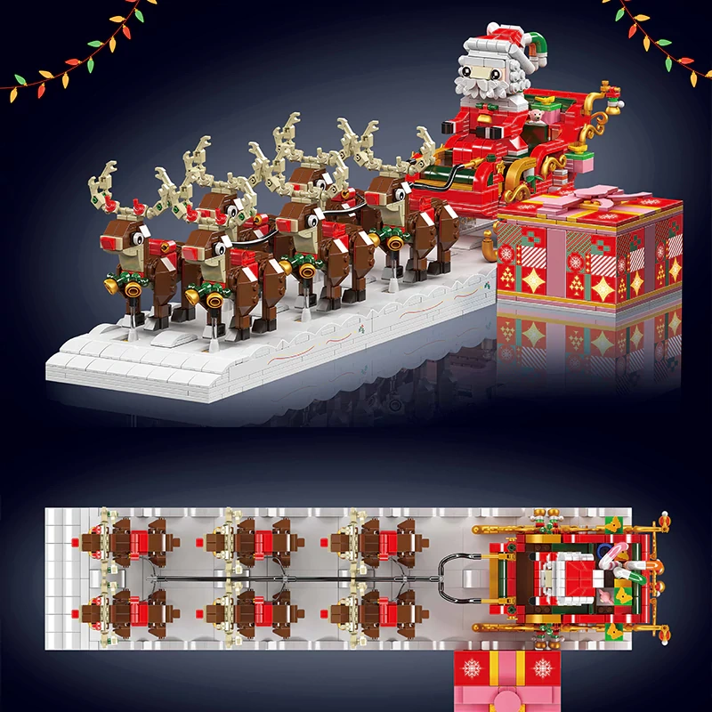 [With Motor] MouldKing 10154 Santa Claus Sleigh Car Christmas