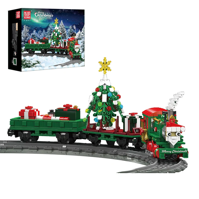 [With Motor] MouldKing 12039 ESUKG230 Diesel Locomotive-Christmas Special Edition Christmas