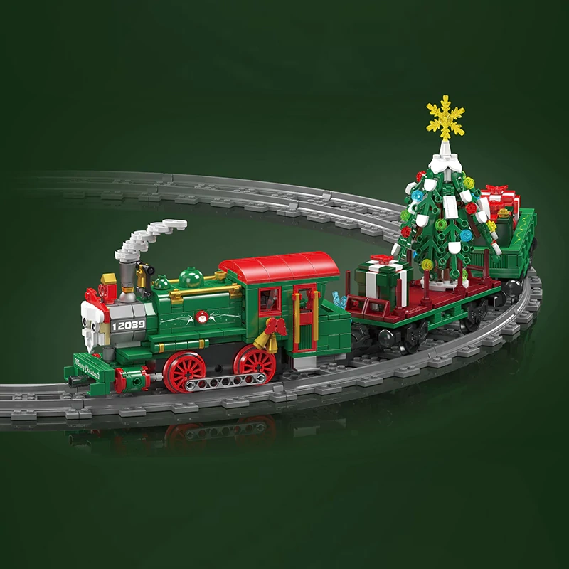[With Motor] MouldKing 12039 ESUKG230 Diesel Locomotive-Christmas Special Edition Christmas