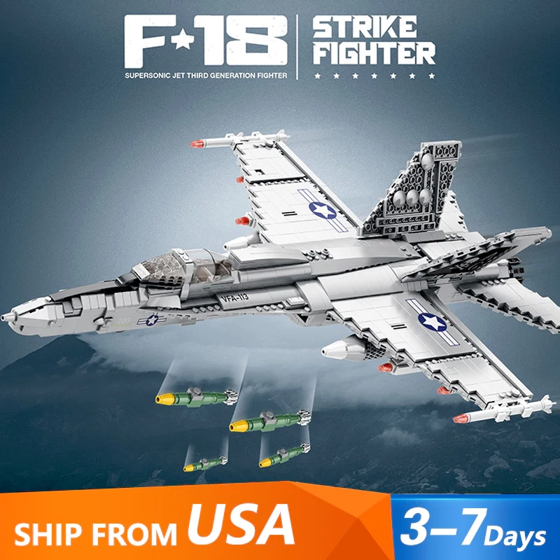 [Pre-sale] Reobrix 33022 F-18 Carrier Based Fighter Jet Military US Warehouse Express