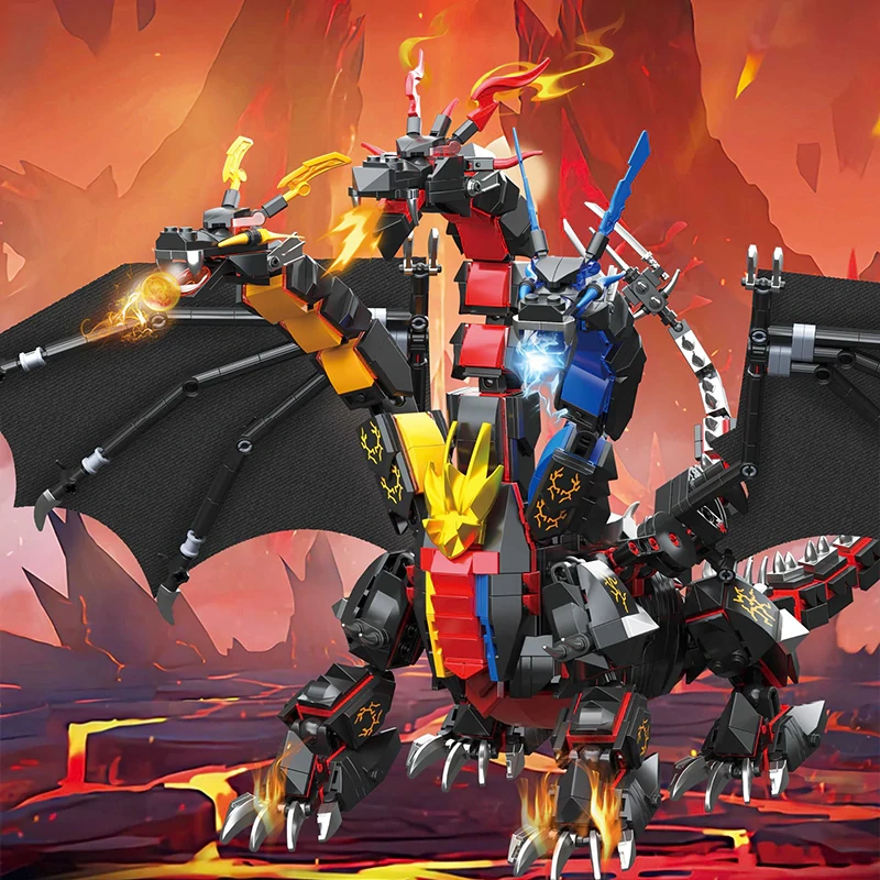ZHEGAO 662035 Hydreigon Dragon Monster Dinosaur