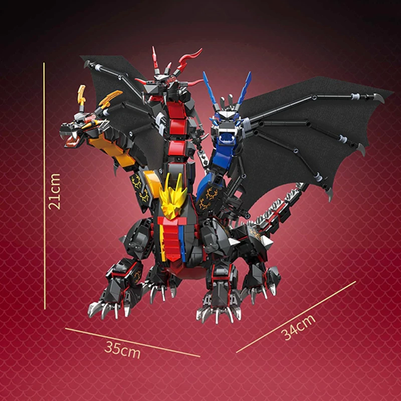 ZHEGAO 662035 Hydreigon Dragon Monster Dinosaur