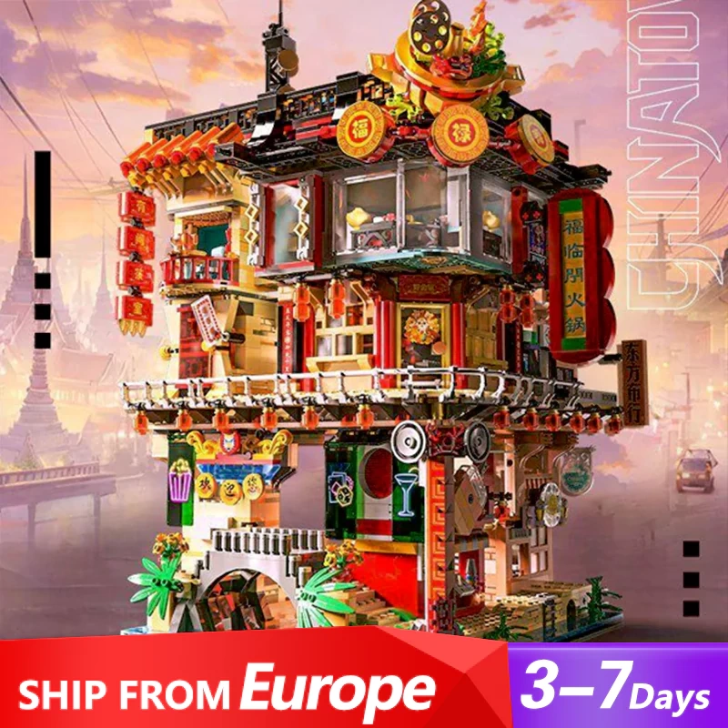 [Pre-sale] [Mini Micro Bricks] ZHEGAO 00426 Chinatown Modular Buildings Europe Warehouse Express