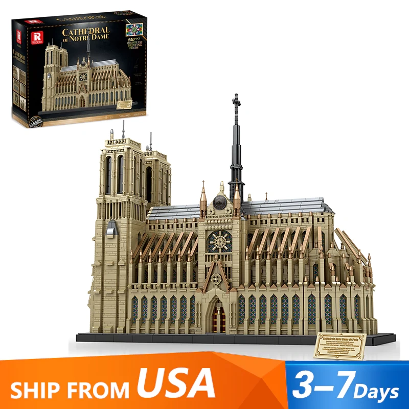 [Pre-sale] [With Original Box] Reobrix 66016 Cathedral Of Notre Dame Modular Buildings US Warehouse Express