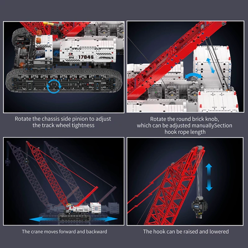 [With Motor] MouldKing 17046 WACKER 16000 CRAWLER CRANE Technic
