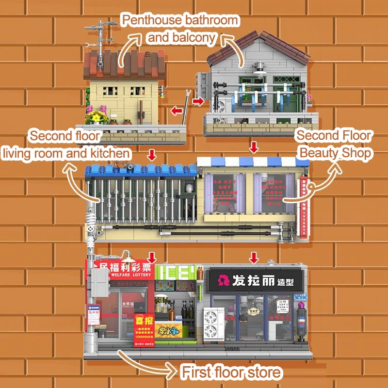 [Pre-sale] XINGBAO XB-01038 Urban Village Barber Shop Modular Buildings