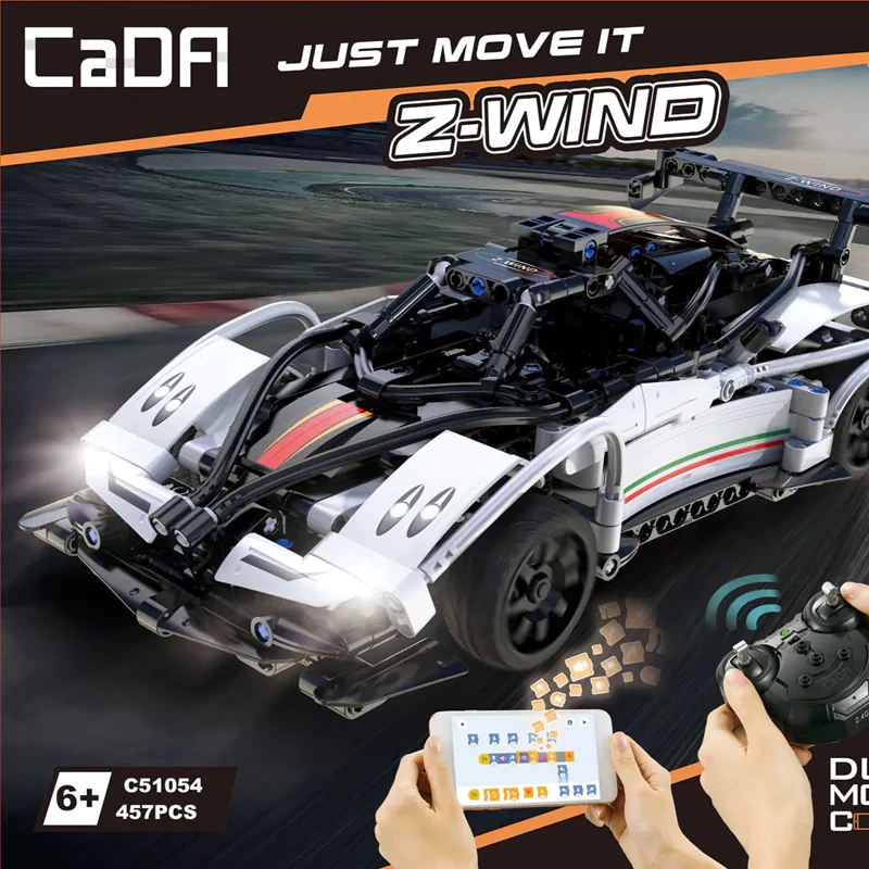 CaDA Sports Car 1:14 Building Block Cart Technic