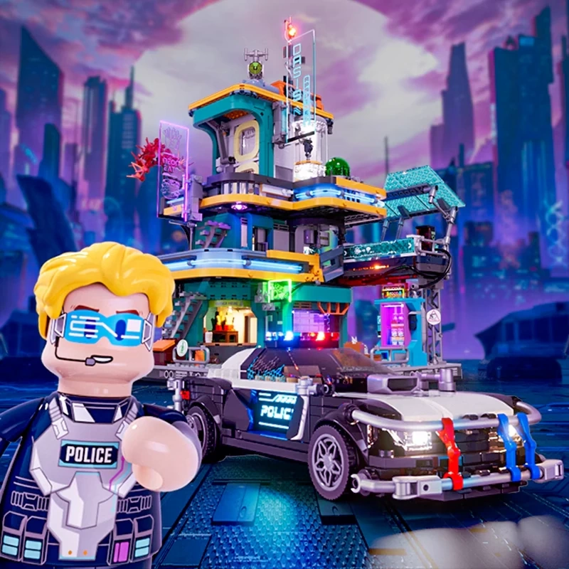 FunWhole F9043 Neon Oasis Patrol Police Car Technic