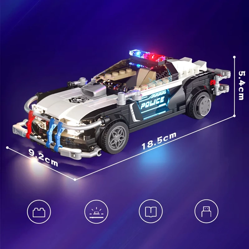 FunWhole F9043 Neon Oasis Patrol Police Car Technic
