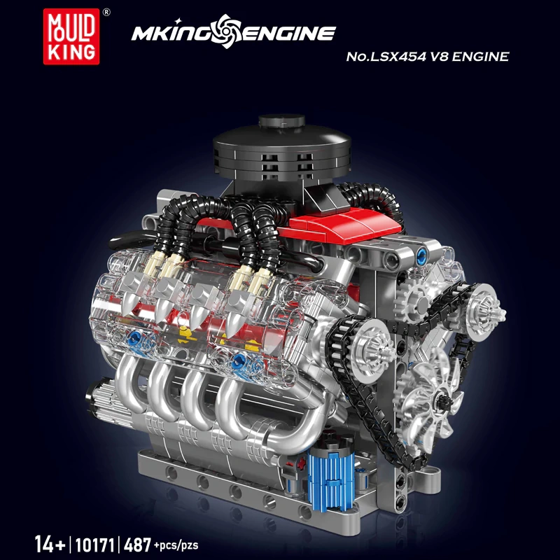 [With Motor] MouldKing 10171 LSX454 V8 Engine Technic