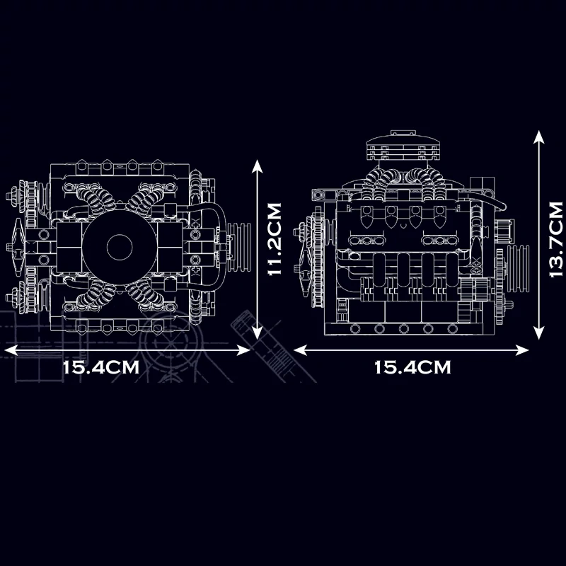 [With Motor] MouldKing 10171 LSX454 V8 Engine Technic