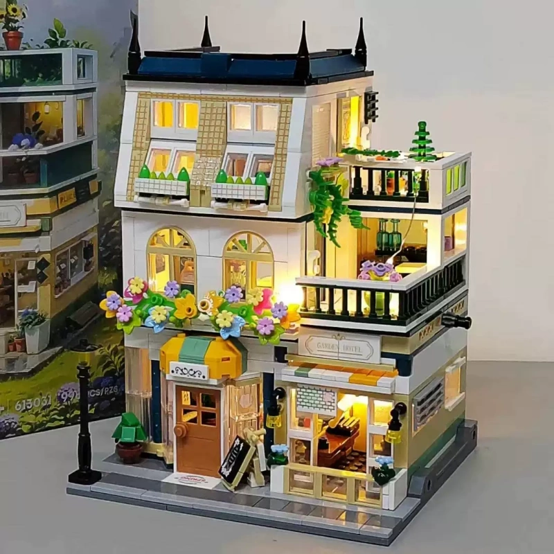 [Mini Micro Bricks] ZHEGAO 613031 Flower Manor Modular Buildings