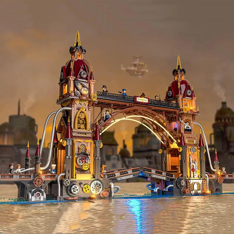 FunWhole F9047 Steampunk City Bridge Blocks Set