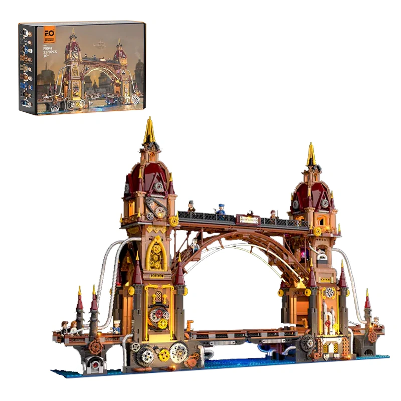 FunWhole F9047 Steampunk City Bridge Blocks Set