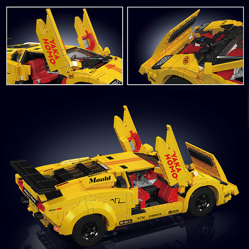 MouldKing 13195 Yellow Lamborghini Countach Technic
