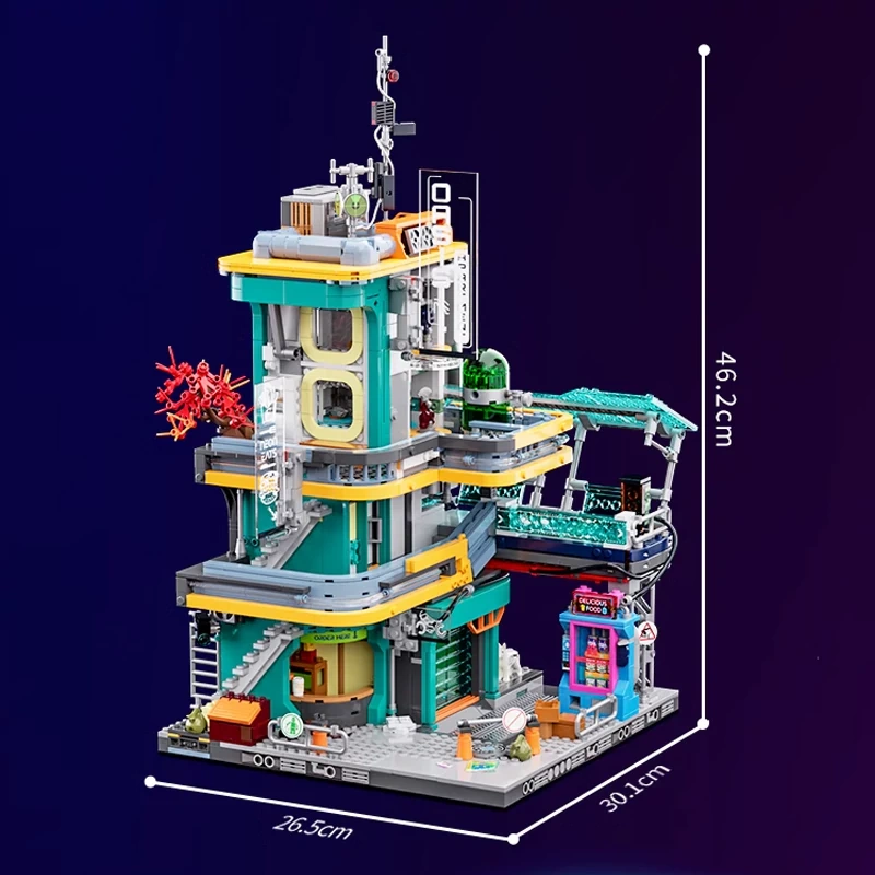FunWhole F9042 Cyberpunk Neon City: Neon Oasis Modular Buildings