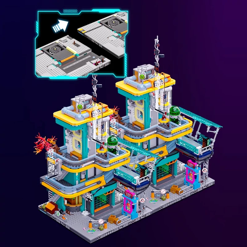 FunWhole F9042 Cyberpunk Neon City: Neon Oasis Modular Buildings